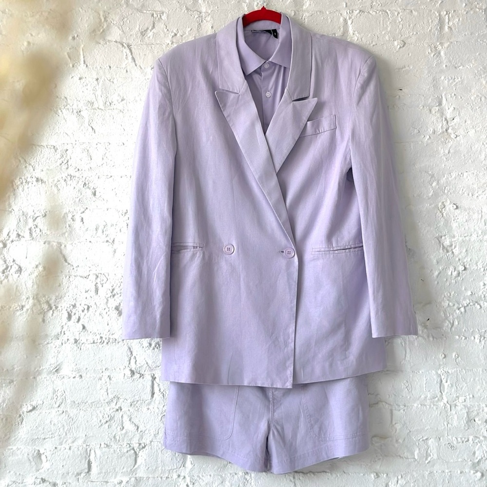 Carbon38 Lavender Blazer and Shorts Set